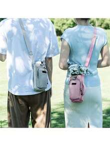 1 قطعة حامل زجاجة مياه من النايلون مع حزام كتف قابل للتعديل، عازل للحرارة للتنزه والتخييم والسفر، مع جيب مزود بسحاب، منظم سفر صغير، إكسسوارات حقيبة سفر صغيرة، ضروريات سفر، منظم سفر محمول، منظم عطلة محمول، مثالي للتنزه والأنشطة الخارجية، مع تصميم جيب أمامي متعدد الاستخدامات للحمل السهل، هدية مثالية