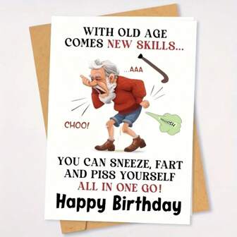 2 piezas (1 tarjeta + 1 sobre) Tarjeta de saludo humorística para Grandpa, hermano o amigo, tarjeta de celebración, Día de San Valentín, Acción de Gracias, Navidad, Año Nuevo y cumpleañosCasiones