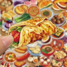 SCXXBSW 50pcs Chinese Breakfast Stickers DIY Decoration Luggage Guitar Notebook Waterproof Creative Fun Cartoon Stickers - Multicolor - View 5