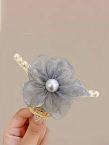 发夹 1 件韩国优雅珍珠花发夹，高端时尚别致的发饰，温柔甜美的设计适合外出、度假、约会和拍照发饰优雅爪夹，学校用品，大学 - 彩色 - 查看 11