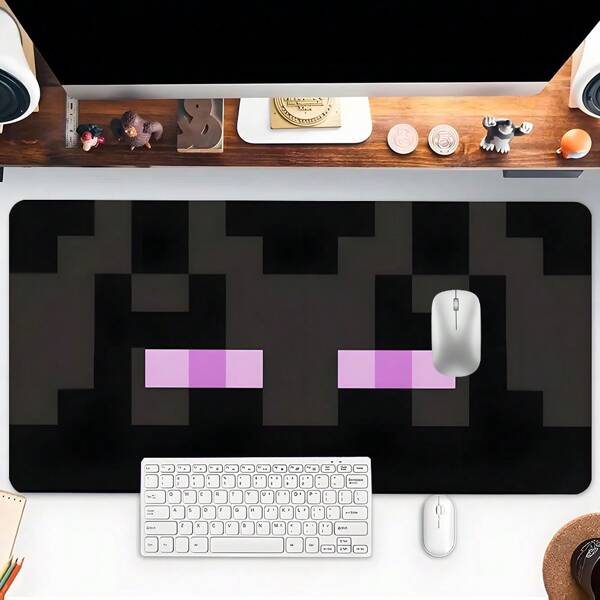 Playful Design Gaming Mouse Pad Cartoon Monster Mousepads Extended Large Desk Mat With Stitched Edge Non-Slip Rubber Base Desk Accessories For Home Office Decor Multi-Functional Desk Pad 35.4x15.7 Inch Perfect Gift For Men Women