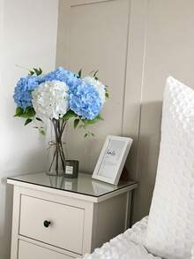 1/3/8PCS Artificial Hydrangea, Fake Hydrangea, Faux Plant, Spring Decoration, High-Quality Artificial Flower For DIY Wedding Bouquets, Parties, Home, Living Room, Kitchen, Garden, Hotel, Office, Study Room, Room Decor, Valentine's Day Gift - Blue - View 4