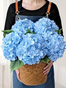 1/3/8PCS Artificial Hydrangea, Fake Hydrangea, Faux Plant, Spring Decoration, High-Quality Artificial Flower For DIY Wedding Bouquets, Parties, Home, Living Room, Kitchen, Garden, Hotel, Office, Study Room, Room Decor, Valentine's Day Gift - Blue - View 9
