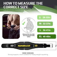 MANUEKLEAR Men'S And Women'S Weightlifting Belt, Portable Fitness Belt, Weightlifting Belt, Waist Support Belt, Waist Protection Belt, Suitable For Squats, Deadlifts, Cross Training, Strength Training Special Protection Belt - 黑色 - 查看 3