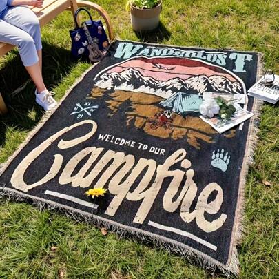 Picnic Blanket/Home Blanket/Bed Cover/Sofa Towel/Moisture-Proof Camping Mat/Tent Pad/Warm Blanket, Bohemian Style Tear-Resistant Home Casual Blanket/Sofa Towel/Tablecloth/Sofa Cover//Outdoor Background Cloth