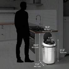 ITouchless SS Round Sensor Trash Can W AbsorbX Odor Control System And Wheels IT23RC - nhưẢnh - Xem 6