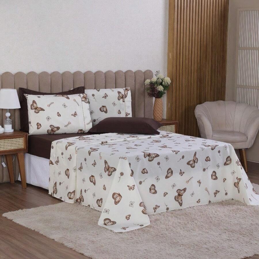 Emerald Percale 100% Cotton Single Bedding Set 3p Sheet + Pillowcase