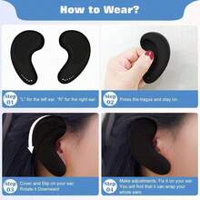 Cubiertas para orejas FERNIDA para secador de pelo, tinte de cabello, rizador - Protectores de oreja de silicona resistentes a altas temperaturas y reutilizables, para salón y hogar - Negro - Ver 6