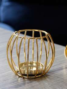 1pc Flower Design Candle Holder Gifts Birthday Graduation - Gold - View 14