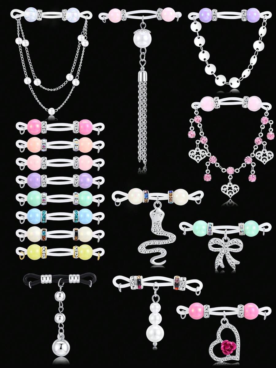 2Pairs Fake Nipple Rings - Adjustable Fit Daily Wear Nipple Nooses - 8mm Candy Beads, Fake Nipple Jewelry Faux Nipple Piercing Non Pierce Faux Barbells, Fake Nipple Piercings, Heart, Snake, Butterfly, Valentine For Lovers, Colorful