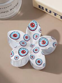 1 Stück/6 Stück Set mit witzigem Augen-Muster, Blumen-Dekor Haarclips, Damen Lässig Fashion interessante Haarspangen, Alltags Lässig Stil Haarzubehör elegante Spangen, Schulsachen, College