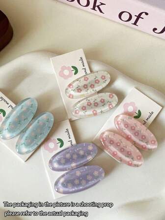 10 Pieces Of Cute And Sweet Ladies' Hair Accessories, Small Lace Edge Clips, Fresh Printed Bangs Clips, Oval Hair Clips, Small Flower Hairpins, Forehead Bangs Hair Clips, Small Edge Clips, Hairpin Hair Accessories, Suitable For Daily Use., Claw Clips, Hair Claws, Hair Slide, Hair Barrettes