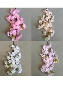 1 PIEZA 95cm Rama artificial de cerezo resistente al fuego, flor de Sakura de seda para decoración de fondo de boda, fiesta, pared, hogar, matrimonio. Flores artificiales y plantas adecuadas para bodas, fiestas, centros de mesa, decoración floral, decoración navideña, hogar/mesa de comedor/dormitorio/sala de estar/jardín/decoración de habitación