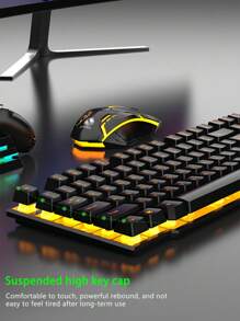AKKHOO Colorful, Dazzling Illuminated Gaming Keyboard And Mouse Set. Wired Keyboard And Mouse Set, Compatible With Desktop Computers And Laptops. Suitable For Both Gaming And Office Use. - View 7
