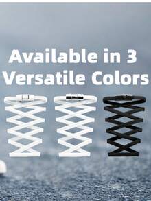 2PCS Set Of 39.37 Inch Corrugated Sports Shoelaces, Lightweight, Woven, Solid Color, Adjustable, Including 2 Shoelaces And 2 Buckles, Hand Washed