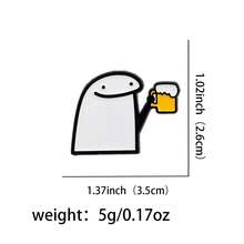 1pc Minimalist Line Drawing Brooch, Unique Enamel Lapel Pin - Cute Badge For Backpacks And Clothes Office Accessories Shirts Jacket Jewelry Christmas Halloween - White - View 11