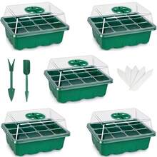 10 Packs/5 Packs Seed Starter Tray Seed Starter Kit With Humidity Dome (120 Cells Total Tray) Seed Starting Trays Plant Starter Kit And Base Mini Greenhouse Germination Kit For Seeds Growing Starting - Multicolor - View 11