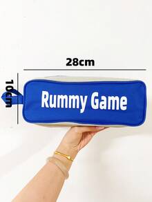 1 Set Israeli Rummy Standard Numeric Card Game, Adult Leisure Party Table Game, 106 Numeric Cards + 4 Card Holders, Comes With Storage Bag,Games For Family,Monopoly Board,American Mahjong