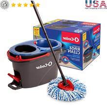 Clean Water Spin Mop Bucket System Hands-Free Wringing Microfiber Mop Head 2-Tank Design Removes 99% Bacteria Safe Hard Floors - Nhiều màu - Xem 1