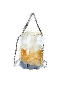 Women Fashion Shell Woven Handbag Chic Shell Beach Bag Beaded Chain Bag For Summer Travel Beach Party - Nhiều màu - Xem 4