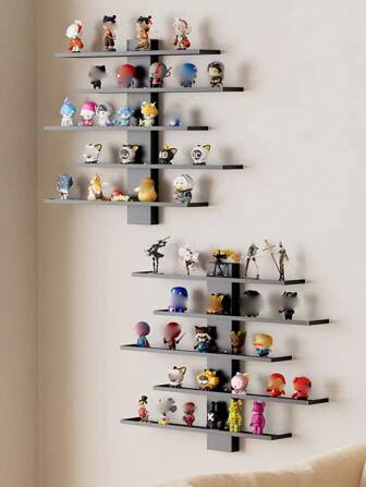 1pc Wall Mounted Decorative Shelf, Minimalist Modern Wall Hanging Rack For Storing Dolls, Action Figures, Blind Boxes, Home Decor For Bedroom