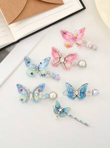 全新甜美、闪亮、奢华、闪亮、耀眼水钻蝴蝶发夹，可爱鸭嘴设计，装扮甜美头饰，女士甜美头饰，适合节日、婚礼、派对、舞会、生日礼物，爪夹、发夹、发夹、发夹、发夹、学校用品