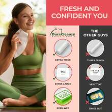 Body Wipes For Women, Extra Moist No Rinse Cleaning Bathing Wipes (2pk), 100 XL Shower Wipes + 8 Deodorizing Bath Wipes - 9"X12" Travel Size Essentials, Toiletries For Women Hygiene, After Gym Wipes,9085799