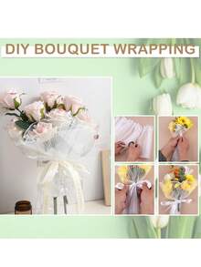 4 Size Bouquet Wrapping Paper, Pearl Edge Flower Wrapping Paper, DIY Handmade Craft Flower Paper, Party Gift Decoration, Flower Shop Supplies, Wedding, Party, Gift Packaging