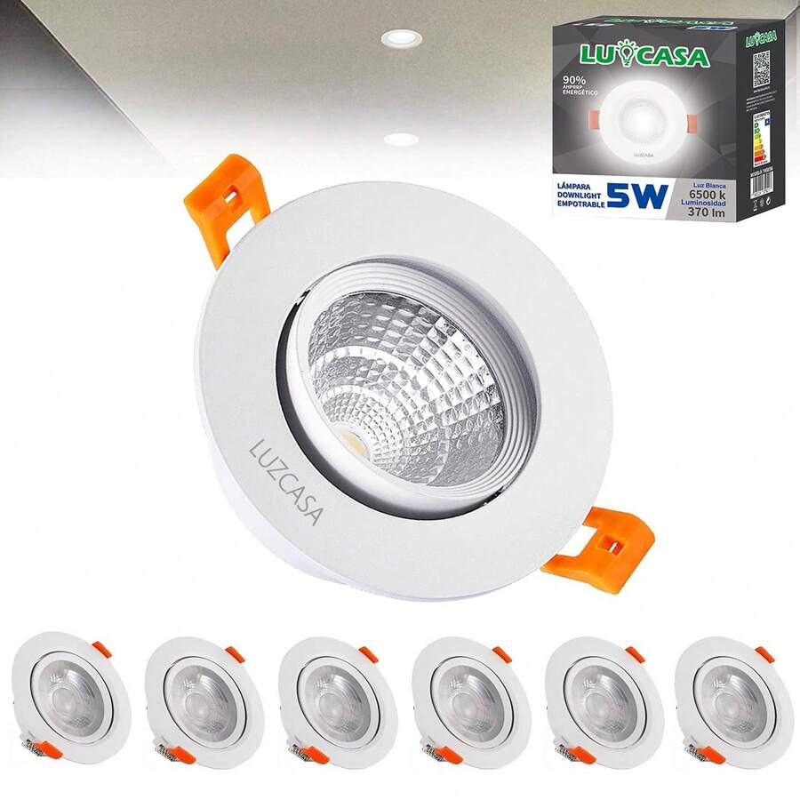 3 Inch LED Recessed Lighting, 3W Round Downlights (55W Halogen Equivalent), CRI80, 6500K White LED Ceiling Light For Living Room, Office, 10 Pack - 5W (450lm) - View 1