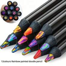 A Set Of 8 Rainbow Magic Gradient Pens - Bright Graffiti And Painting Markers, Kawaii Creative Writing Art Supplies - Sets - View 5