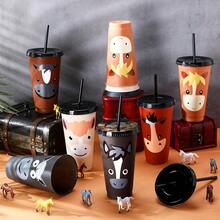 Mifoci Horse Party Favors Horse Cups With Lid Straw 24 Oz Plastic Drink Cups Bulk Reusable Tumblers For Birthday Party Themed Gifts Horse12 Pack - Multicolor - View 6