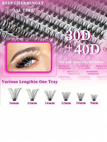 640PCS D Curl Clusters False Individual Lash Eyelashes Extensions 10-16mm Lash Mix, Large-Capacity Cluster Fake Eyelashes 10D 20D Mixed Style Segment Lash Book, D Curling Lash Eyelashes Extension, Volume Lashes Eyelash Extensions Wispy For Self Application At Home Daily Wear, Easy To Use Lash Clusters, Eyelash Clusters, Individual Eyelashes, Lashes, Fake Lashes - D - View 3