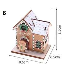 Casa de madera de Navidad en miniatura 1:12 para escenario de casa de muñecas, juguete en miniatura, prop de fotografía OB11, decoración de hogar en miniatura, accesorio de decoración de manualidades DIY