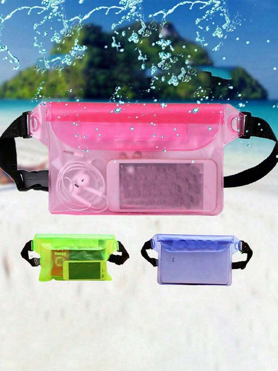 2/1pc Waterproof Waist Bag, Large Capacity Waterproof Phone Pouch, Outdoor Sports Waterproof Bag, Triple Sealed Waterproof Waist Pack, Waterproof Phone Protector For Swimming & Diving, Essential For Back To School, Waterproof Bag, Beach Bag, Beach Accessories, Suitable For Boating, Swimming, Snorkeling