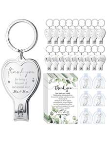 60Pcs/20Sets Wedding Heart Multi Function Bottle Opener Nail Clipper Wedding Favors Wedding Cards White Organza Bags Wedding Souvenir For Guests Wedding Party Supplies Bridal Shower Gift - Nhiều màu - Xem 1