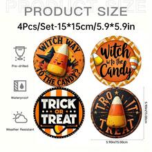 1PC 2D Flat Hanging Decoration Of Candy On The Witch Road - Old Time Halloween Theme, Candy Corn With A Smile, Witch Hat And Autumn Leaves - Perfect For Family, Living Room, Bathroom, Bedroom, Garage, Bar, Cafe - Ideal For Holiday Decoration, Halloween Decoration - Acrylic-round - View 20