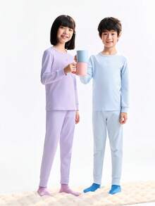 Annil Children's Clothing For Girls, Girls, Boys, Girls, Teenagers, Autumn Shirts And Pants Sets, Home Thermal Clothing Base, Autumn Shirts And Pants