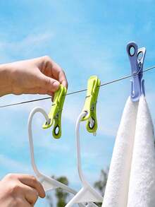 24pcs/Set Multi-Purpose Clips, Chip Clips, Anti-Blow Clips (Random Color), Suitable For Home Clothing, Pants, Shoes, Jeans, Boots, Skirts, Beach Wear, Spring, Minimalist, Summer Tops, Birthday Gifts, Holiday Gifts, Christmas Gifts, Halloween Gifts, Thanksgiving Gifts - Multicolor - View 3