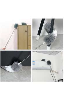 1PC/Two-In-One,Microfiber Duster, Extendable Feather Duster (Stainless Steel) 31 To 102 Inches, Reusable Bendable Dusters, Washable Dusters For Cleaning Ceiling Fan, High Ceiling, Blinds, Furniture, Cars - Multicolor - View 6