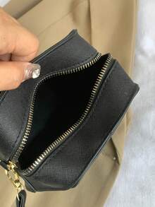 万圣节趣味糖果造型女士单肩包，不对称朋克暗黑风格独特酷炫时尚小众黑色手提包 - 黑色 - 查看 9