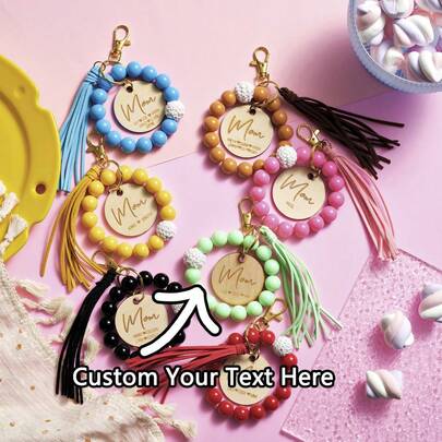 1 pieza Texto personalizado personalizado Cuentas - Se pueden grabar nombres, frases cortas, símbolos - Accesorios hechos a mano exclusivos DIY - Ornamentos elegantes y distintivos