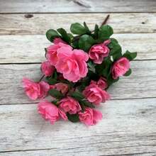 6 Bundles Artificial Faux Rhododendron Flowers, Artificial Flowers Silk Flowers Rhododendron Arrangement Wedding Table Centerpiece Table Centerpieces For Dining Room For Home Wedding Party Decor Gifts For Women - P - 查看 3