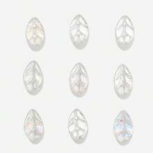 50 件/包 7*11 毫米中心孔小叶形电镀彩色玻璃珠，DIY 珠宝制作配件，适用于工艺品、鞋子、帽子、包包、钥匙扣、手机装饰、发夹 - 7*11mm小樹葉 - 查看 11