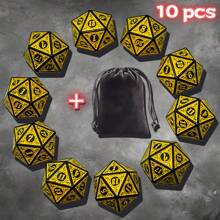 D-N-D 多面骰子（100 个）带骰子袋，兼容 D&D RPG MTG 角色扮演桌面游戏（D20 骰子，10 种颜色 - 100 个） - 彩色 - 查看 17