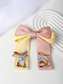 1/2/3 件缎面兔子蝴蝶结发夹，优雅学院风发饰，适合作为生日礼物，四季皆宜 - 彩色 - 查看 5