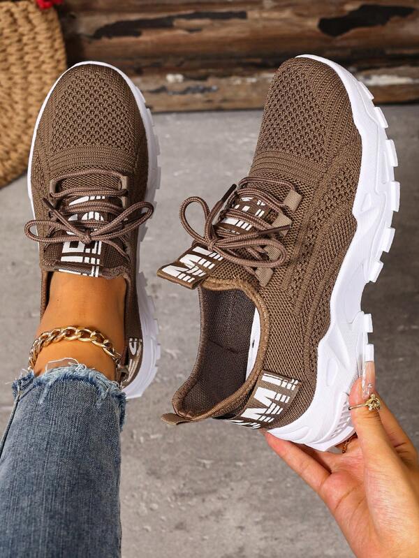 2025 New Women's Fashion Casual Shoes, Solid Color Lace-Up Sneakers, Summer Mesh Breathable Outdoor Running Shoes, Low-Top Comfortable Plus Size Women's Shoes, PVC Lace-Up Ladies Shoes, Breathable Soft Lightweight Fitness Gym Outdoor Holiday Shoes