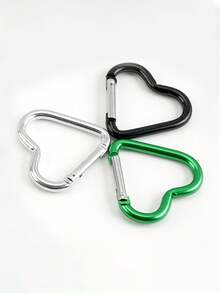 心形登山扣，铝制弹簧钩夹钥匙扣，钓鱼用自动锁定钥匙扣夹，心形铝制弹簧钩夹钥匙扣，徒步旅行、旅行、居家、跑步、冒险和露营登山扣 - 彩色 - 查看 48