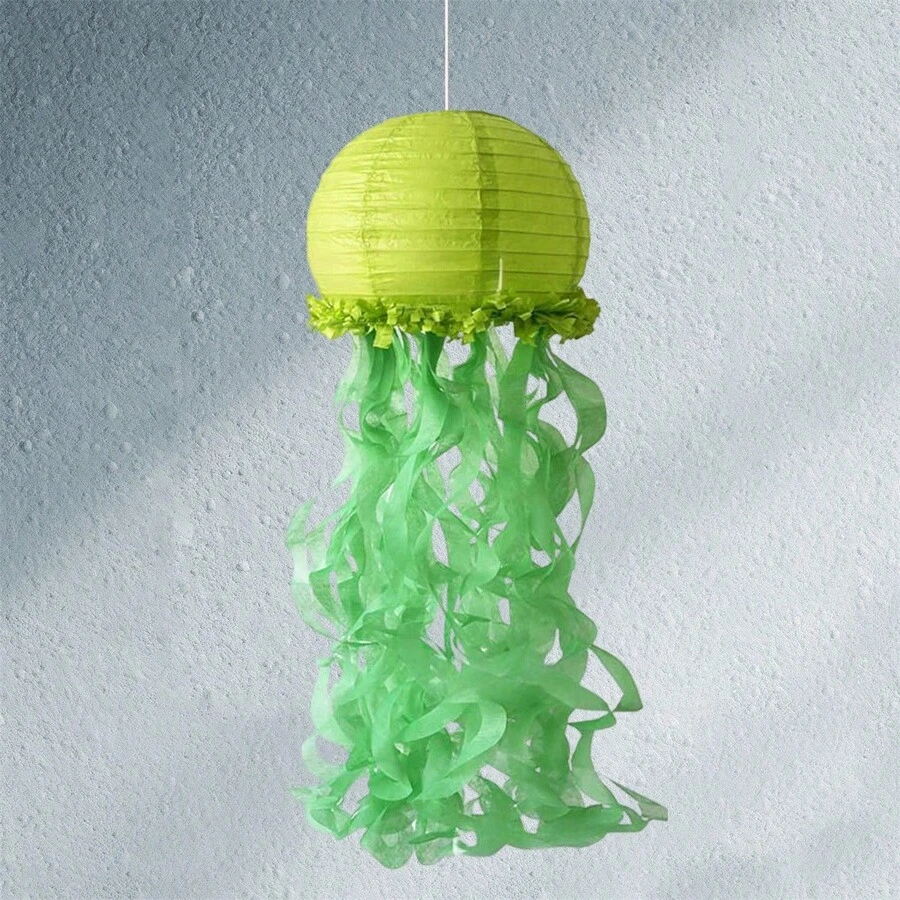 Hanging Jellyfish Paper Lanterns Under The Sea Decorations For Birthday Baby Shower Ocean Themed Party Supplies - 綠色 - 查看 1