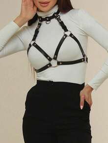 1 件女士性感露背吊带紧身胸衣，适合派对、庆典或情侣日常约会 - 黑色 - 查看 2