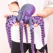 1 pulpo gigante de 41 cm/16,14 pulgadas, monstruo del océano, pulpo enorme, pulpo colorido, pulpo negro y dorado, regalo de fiesta de decoración navideña, regalo de cumpleaños, decoración artística divertida impresa en 3D, decoración del hogar, decoración del automóvil, decoración del jardín, regalo de San Valentín